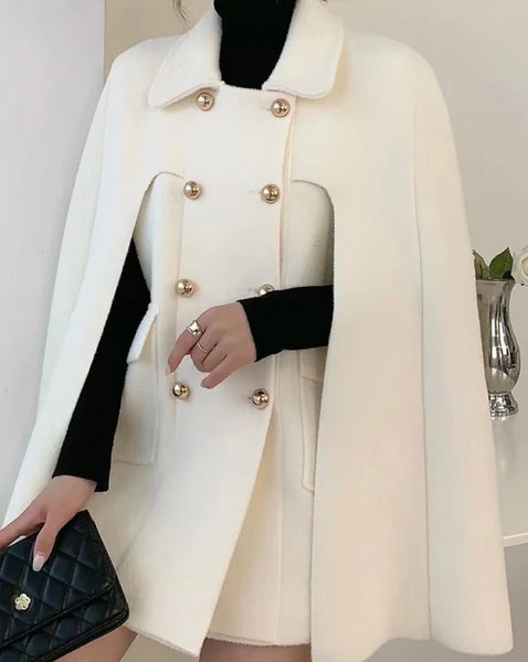 Women Button Fashion Spliced Sleeve Trench Jacket