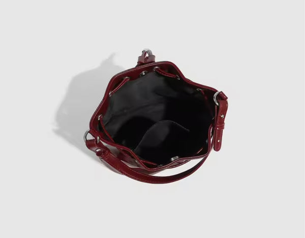 Women Fashion Faux Leather Metal Rivet Handbag Purse
