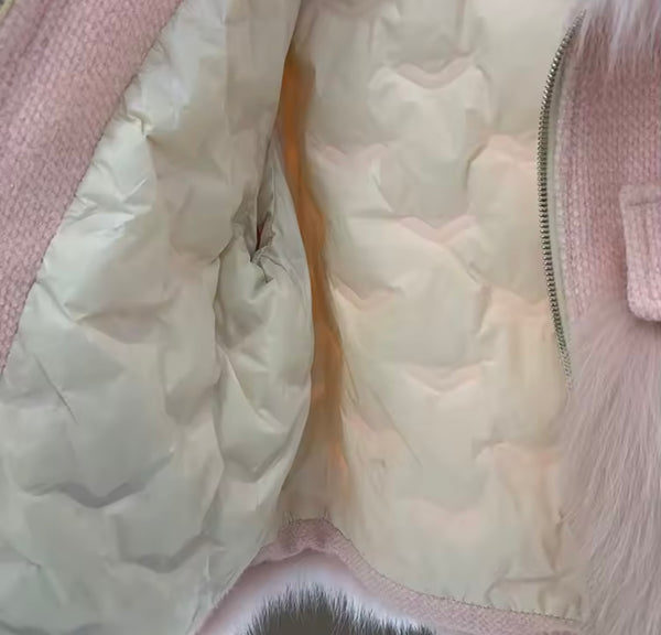 Women Faux Fur Patchwork Fashion Zip Up Jacket