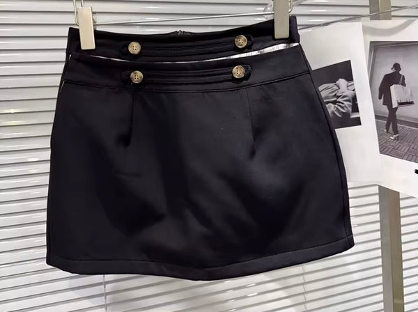 Women Fashion Button Double Breasted Cape Two Piece Skirt Set