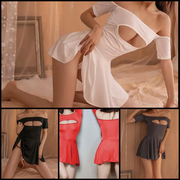 Women Sexy Off The Shoulder Cut Out Lingerie