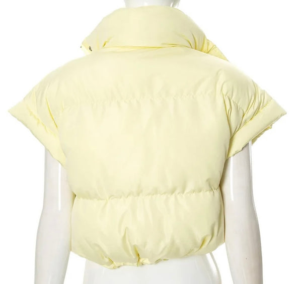 Women Color Fashion Sleeveless Puff Vest