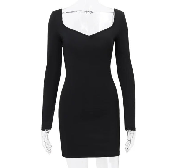 Women Sexy Full Sleeve Heart Open Back Dress