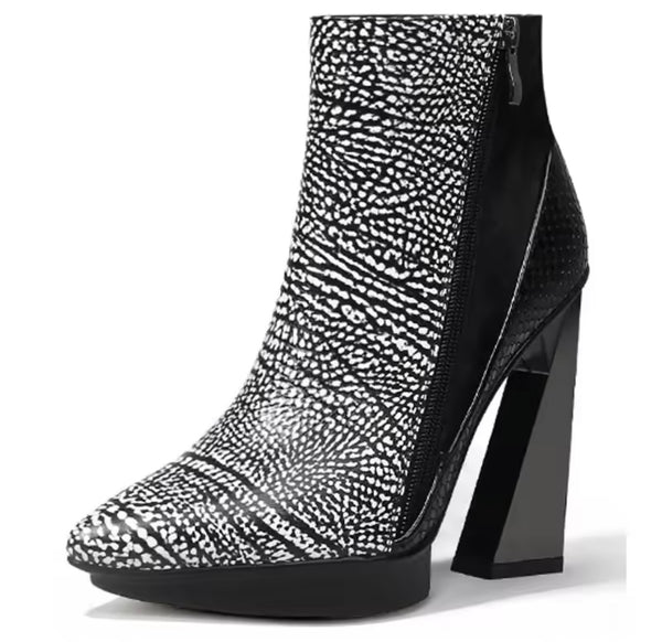 Women Pointed Toe Platform Fashion High Heel Ankle Boots