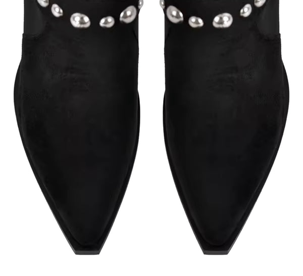 Women Fashion Black Suede Bling Ankle/Knee High Western Boots