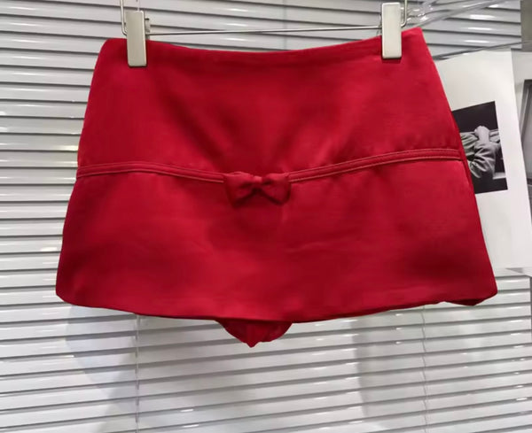 Women Red Halter Sleeveless Two Piece Sexy Skirt Set