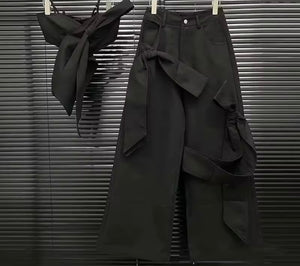Women Sleeveless Crop Two Piece Wide Leg Pant Set