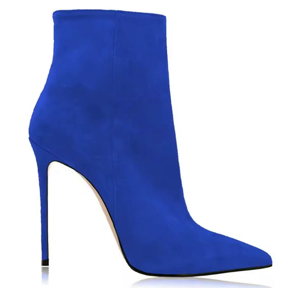 Women Color Fashion Suede High Heel Ankle Boots
