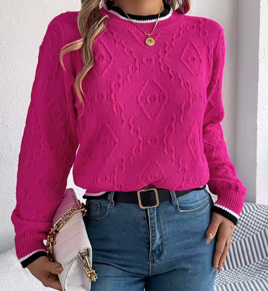 Women Color Striped Full Sleeve Fashion Sweater Top