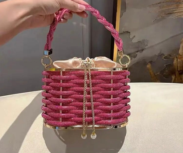 Women Fashion Rope Bling Chain Handbag Purse