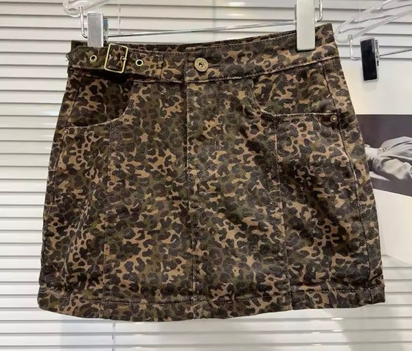 Women Sexy Fashion Color Denim Skirt