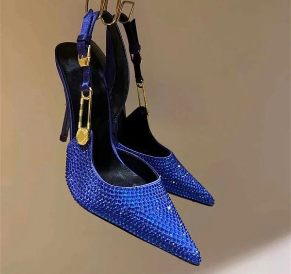 Women Fashion Bling High Heel Sling Back Shoes