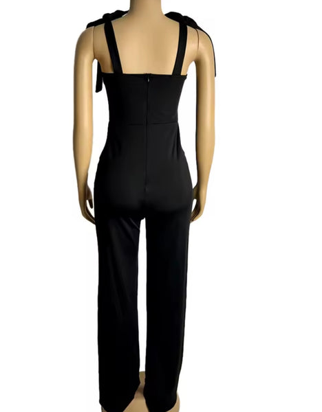 Women Tie Up Sleeveless Printed Fashion Jumpsuit