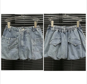 Women Sexy Fashion Blue Short Denim Skirt