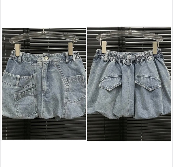 Women Sexy Fashion Blue Short Denim Skirt