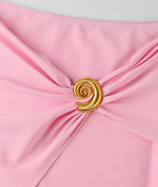 Women Sexy Pink Bikini Cover Up Set