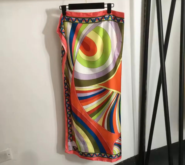 Women Sexy Fashion Multicolored Swimsuit Scarf Set