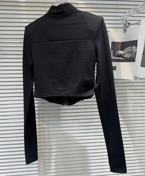 Women Buckled Fashion Full Sleeve Top