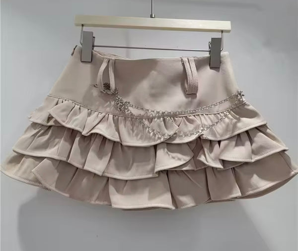 Women Sexy Fashion Color Ruffled Skirt