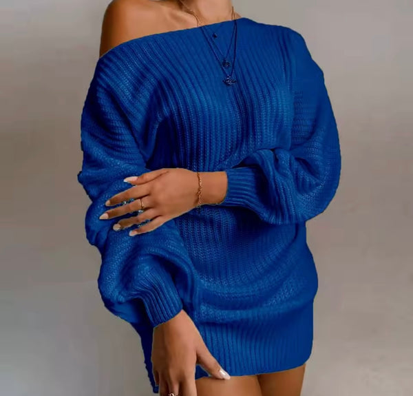 Women Sexy Fashion Off The Shoulder Sweater Dress