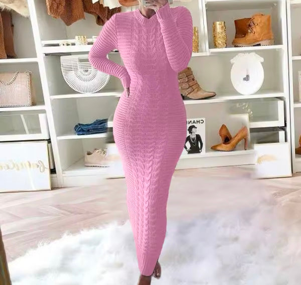 Women Sexy Fashion Full Sleeve Sweater Maxi Dress