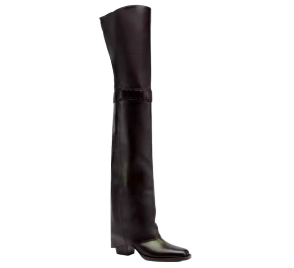 Women Fashion Over The Knee Faux Leather Boots