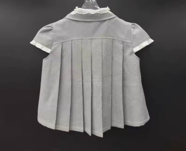 Women Plaid Please Short Sleeve Fashion Two Piece Skirt Set