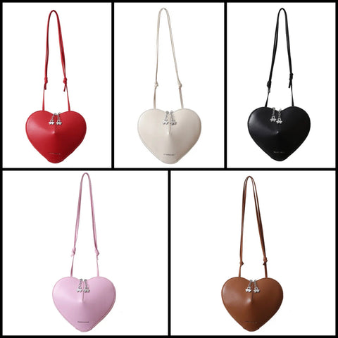 Women Fashion Faux Leather Heart Handbag Purse