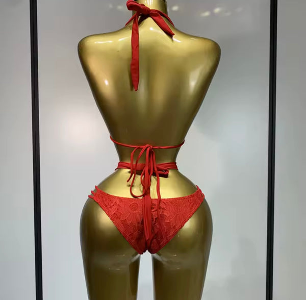 Women Sexy Halter Rhinestone Bikini Swimsuit
