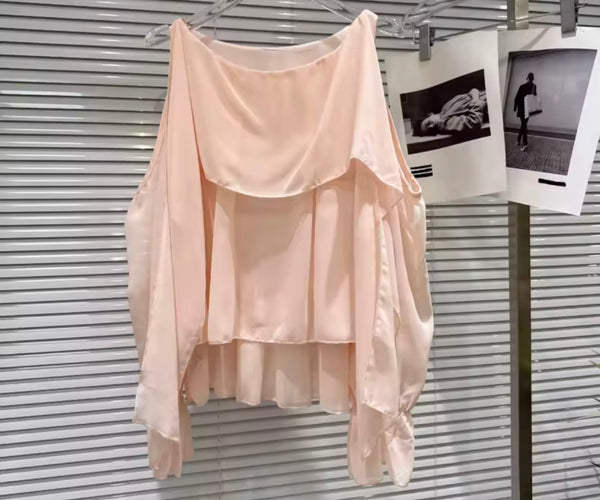Women Chiffon Ruffle Full Sleeve Two Piece Skirt Set