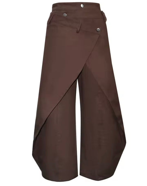 Women Fashion Wide Leg Wrap Denim Pants
