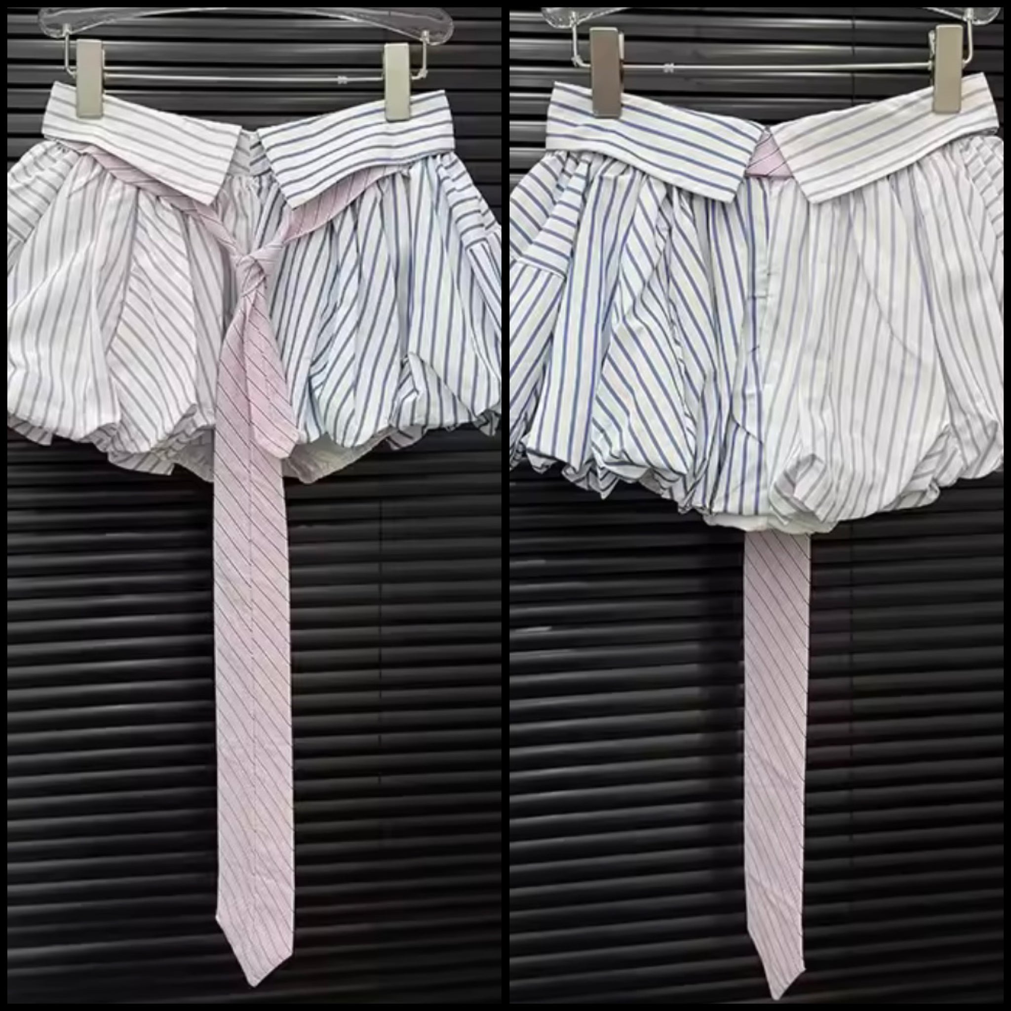 Women Sexy Fashion Color Patchwork Striped Tie Skirt