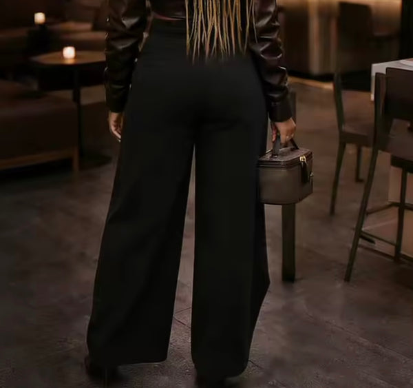 Women Fashion Wide Leg Wrap Denim Pants