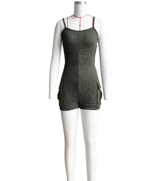 Women Sexy Fashion Hooded Ribbed Two Piece Romper