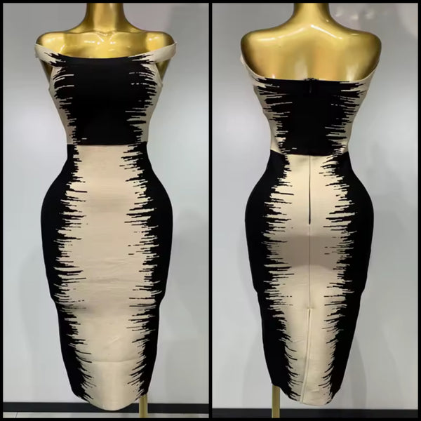 Women Sexy Off The Shoulder Sleeveless Color Patchwork Dress