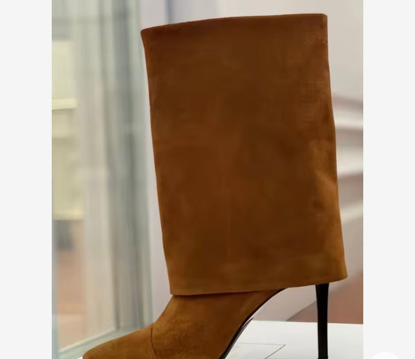 Women Color Suede Fashion High Heel Ankle Boots
