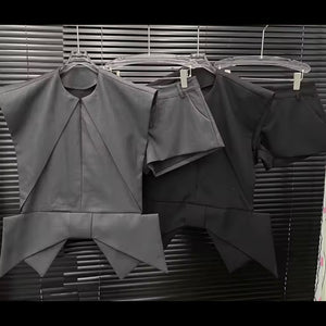 Women Sleeveless Bow Fashion Two Piece Short Set