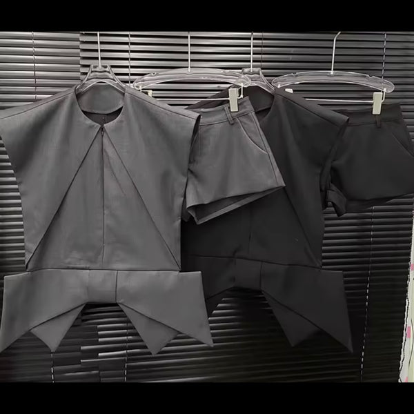 Women Sleeveless Bow Fashion Two Piece Short Set