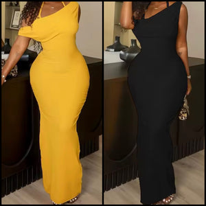 Women Sexy Solid Color Halter Sleeveless Maxi Dress