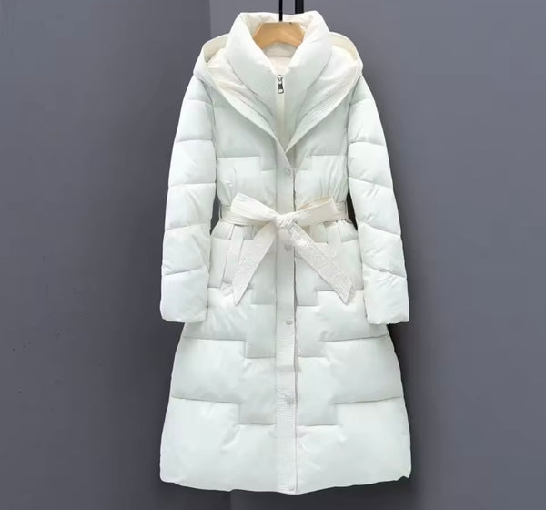 Women Fashion Hooded Puff Long Jacket