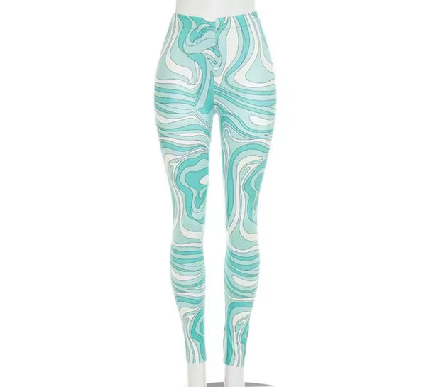Women Printed Mesh Full Sleeve Fashion Two Piece Pant Set