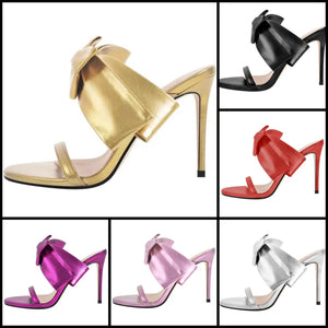 Women Fashion Bow Open Toe High Heel Sandals