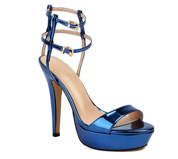 Women Color Fashion Platform High Heel Ankle Strap Sandals