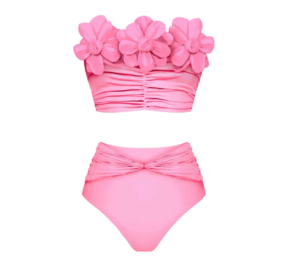 Women Pink Sexy 3D Floral Bikini/ Swimsuit