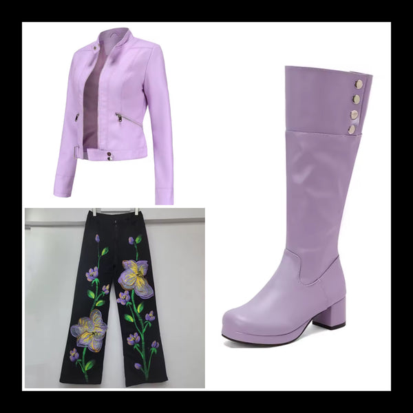 Women Color Button Fashion Faux Leather Knee High Boots
