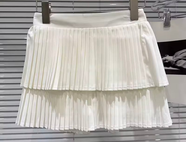 Women Sexy Fashion Solid Color Pleated Skirt