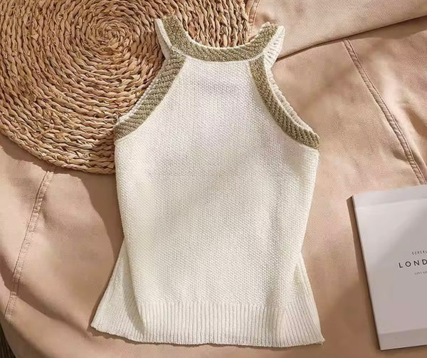 Women Beaded Bling Sleeveless Fashion Top