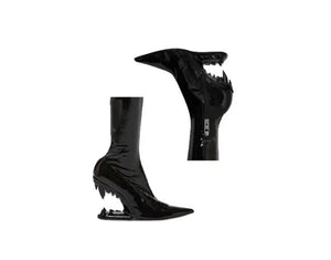 Women Fashion Patent Leather Wedge Platform Ankle Boots