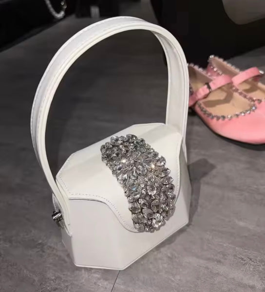 Women Color Rhinestone Fashion Handbag Purse