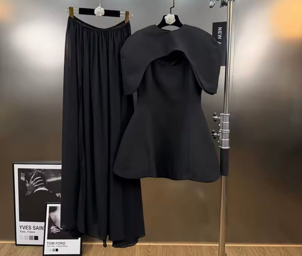 Women Fashion Shawl Dress Three Piece Set